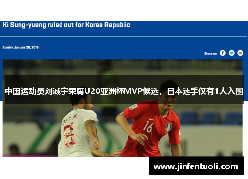 中国运动员刘诚宇荣膺U20亚洲杯MVP候选，日本选手仅有1人入围